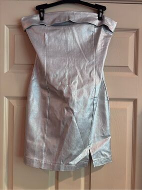 HYFVE Strapless Metallic Silver Bodycon Dress Worn Once!